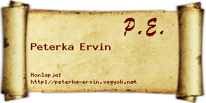 Peterka Ervin névjegykártya